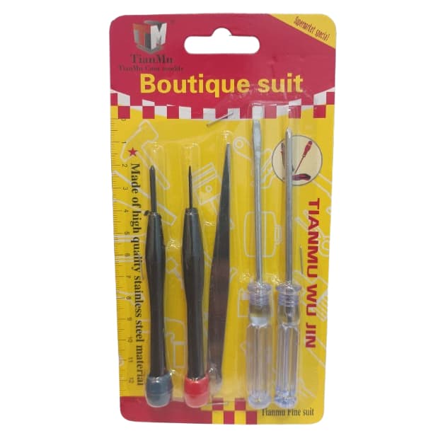 Kit chave para pequenos reparo - 02 Fendas, 02 Philips e 01 Pinça - Chaves troca de Baterias de relógio