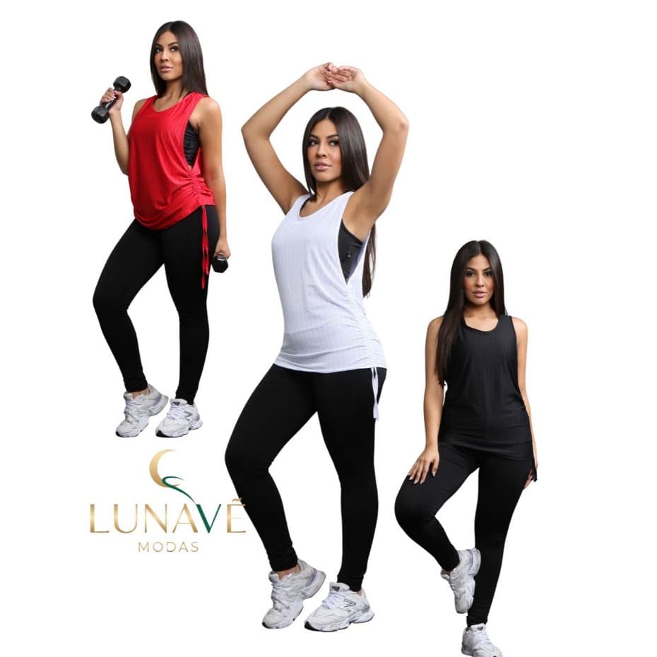 Kit 2 Blusas Dry Fit Feminina Fitness Academia Puxa) Veste Leggins Tapa Bumbum Tule Camiseta Top Regata Treino Esporte
