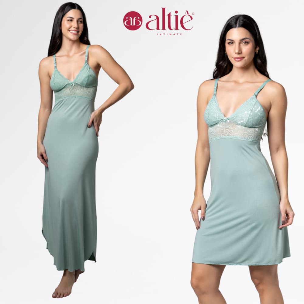 Kit Camisola Amamentação Longa E Camisola Gestante Curta Luxo