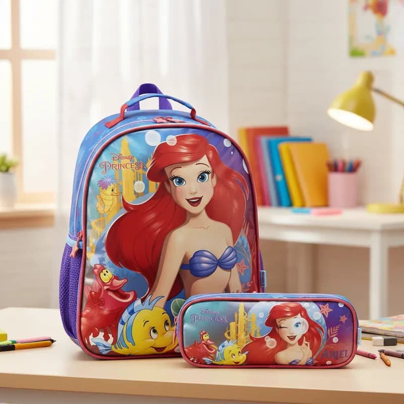 Mochila G Ariel Sereia Estojo Xeryus Costas escolar