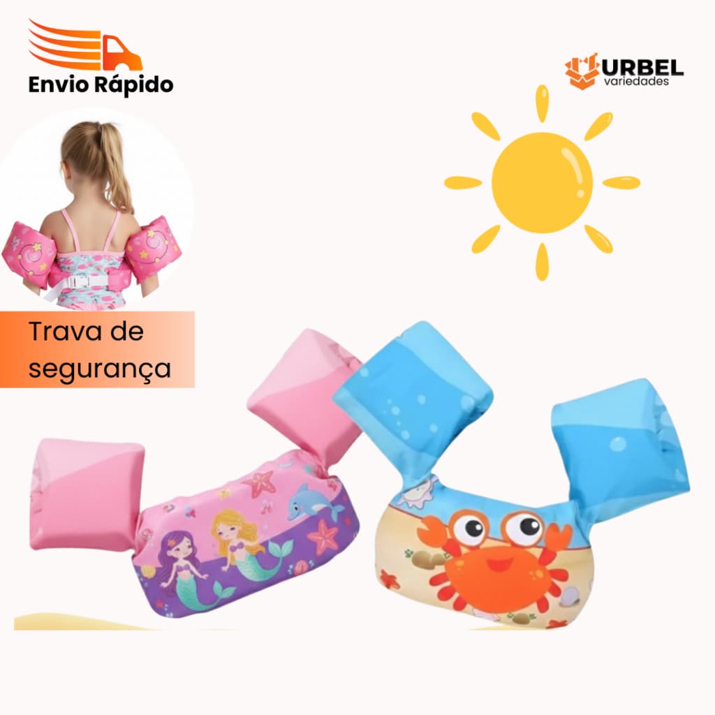 Boia Infantil Colete Braco Piscina Praia Resistente Protecao Seguranca Estampas Diversas Sortidas