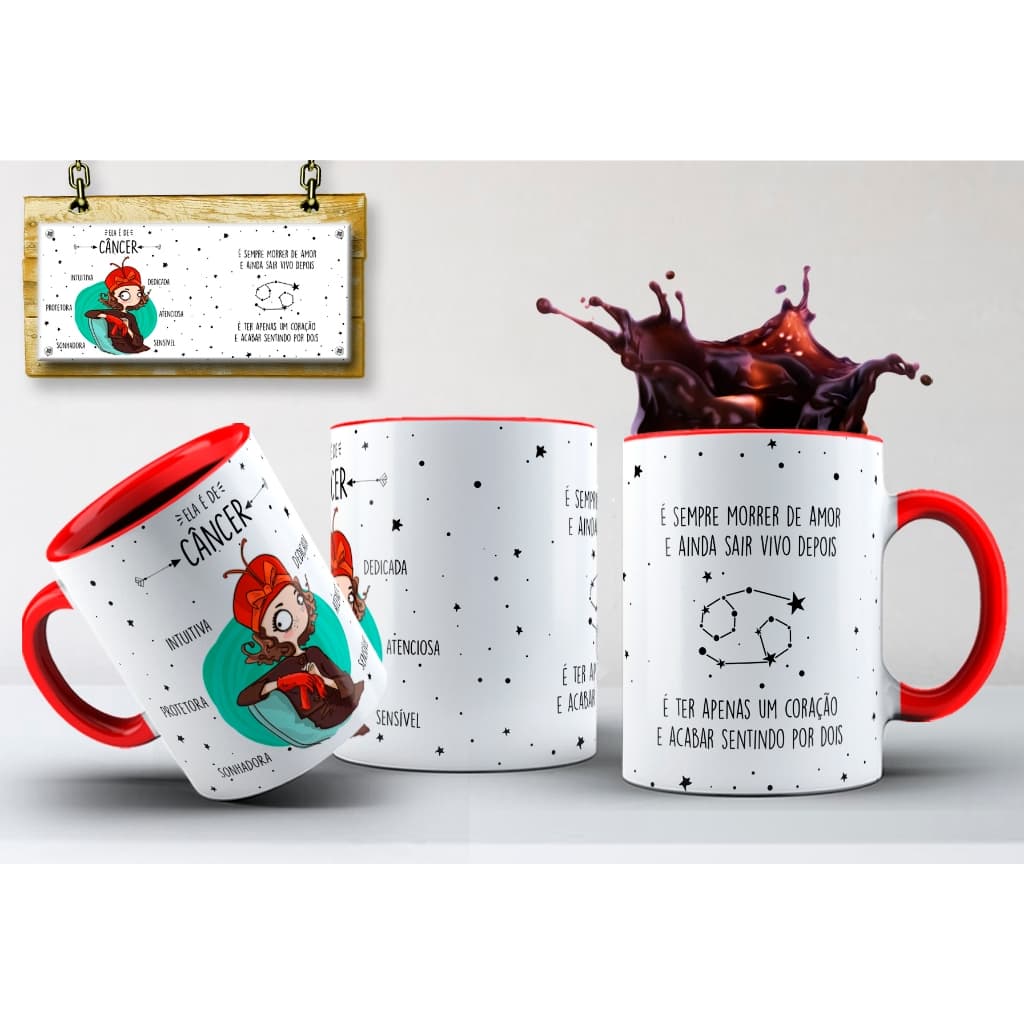 Caneca Câncer Signos Modelos Diversos Cute