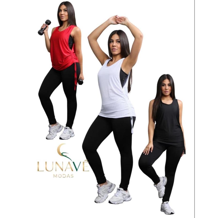 Kit 3 Peças, Regata Fitness  Premium com Amarração Lateral, Tecido Respirável, Ideal para Treino e Academia Tapa bumbum