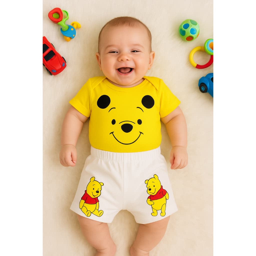 Body Bebê Menino Personagem Poof – Recém-Nascido, Super Confortável, Estampa Fofa