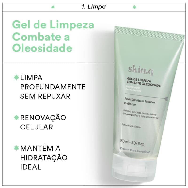 gel de limpeza facial combate oleosidade skin.q 150ml quem disse, berenice?
