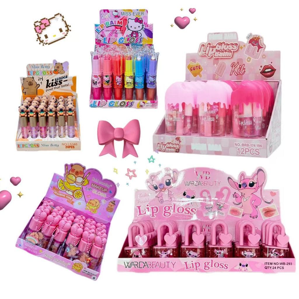 BOX C/24 LIP GLOSS INFANTIL ,Natal Presente para infantil,menina promoção