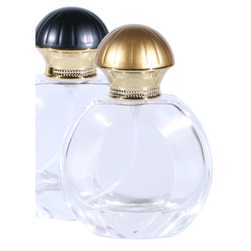 Porta Perfume Redondo com Tampa Dourada - 50ml (Unidade)