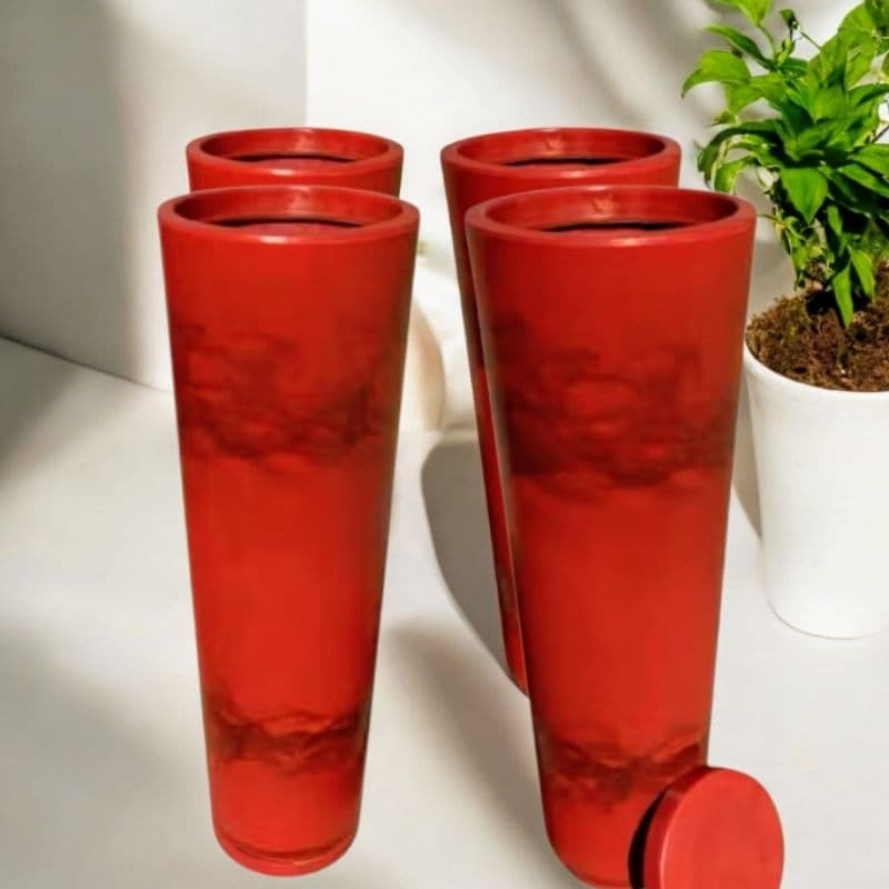 COLUNA RED. CLASSIC MARMORIZADA VERMELHA70X26,5X19,CM