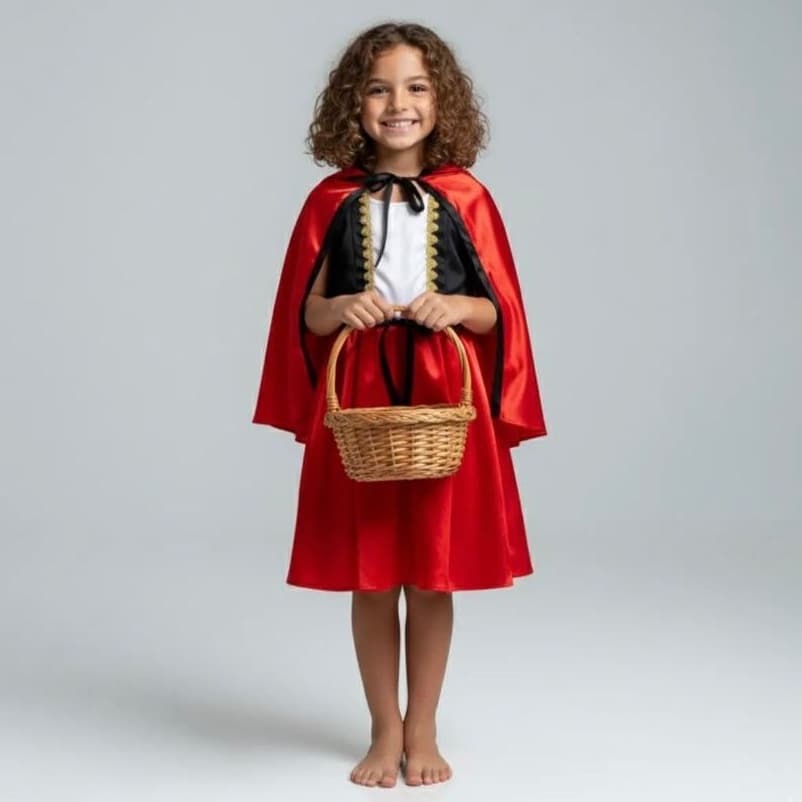 Fantasia Roupa Infantil Menina Chapeuzinho Vermelho Vestido