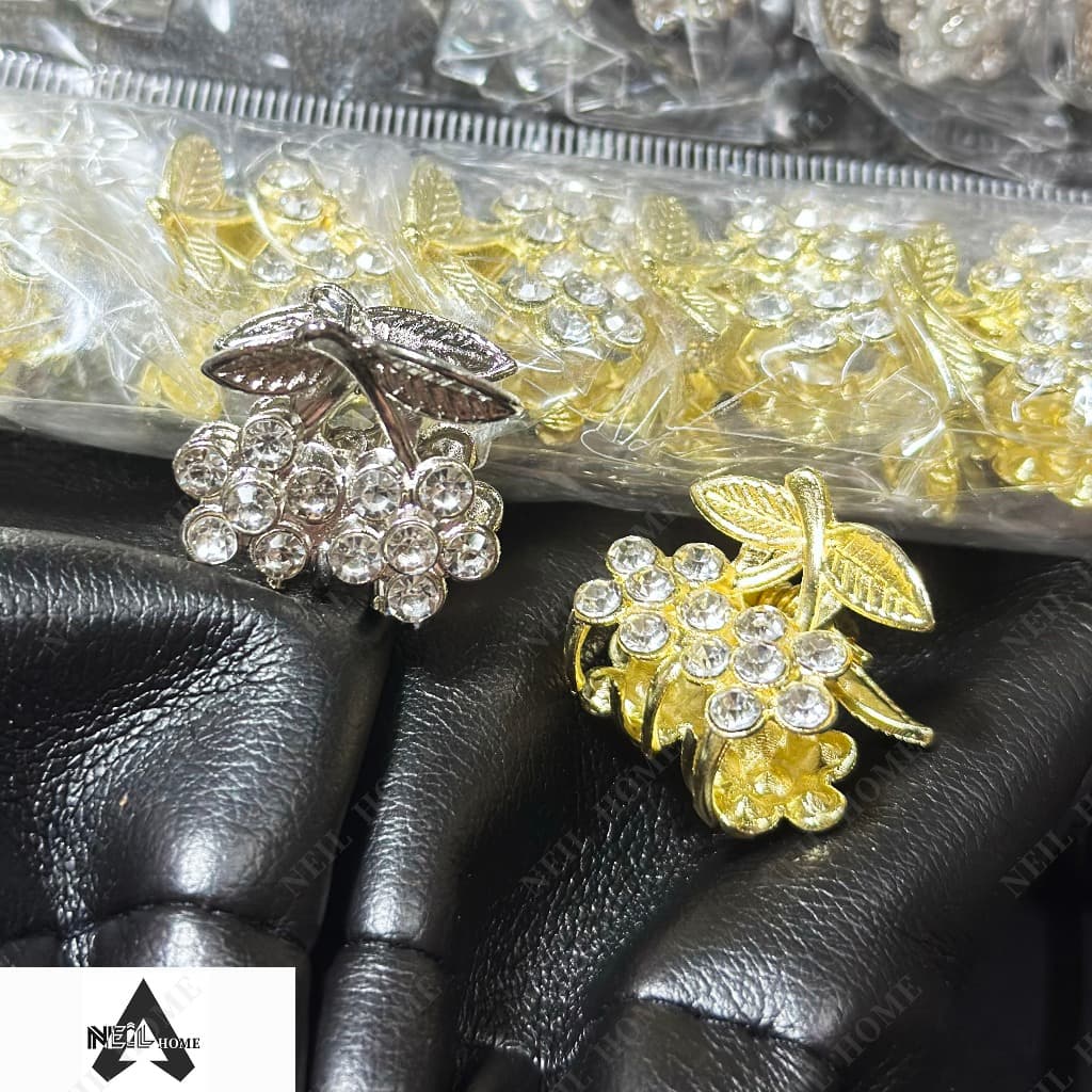12 Unidades Mini Piranha De Cabelo Com Strass/prateado+dourado