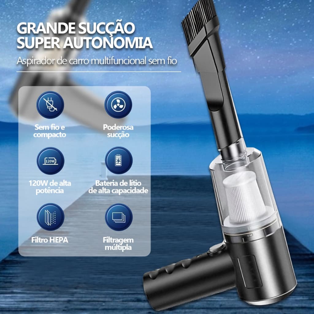 Mini Aspirador de Pó USB Portátil Linha Premium - Perfeito para Carro e Casa