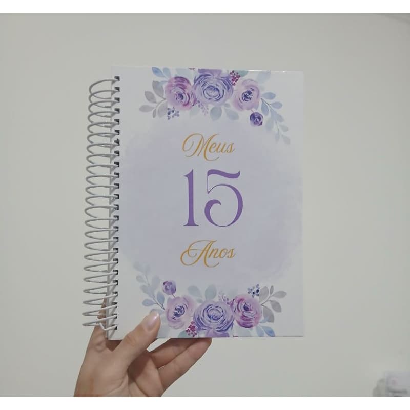 Planner agenda Debutante 15 anos Floral lilás