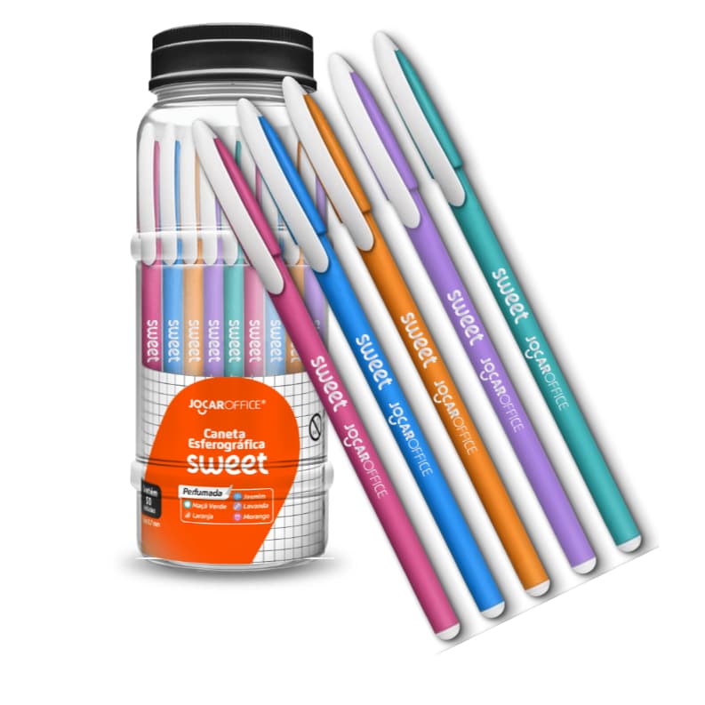 Caneta Cheirosa Perfumada Sweet Jocar Office kit 5 Unidades