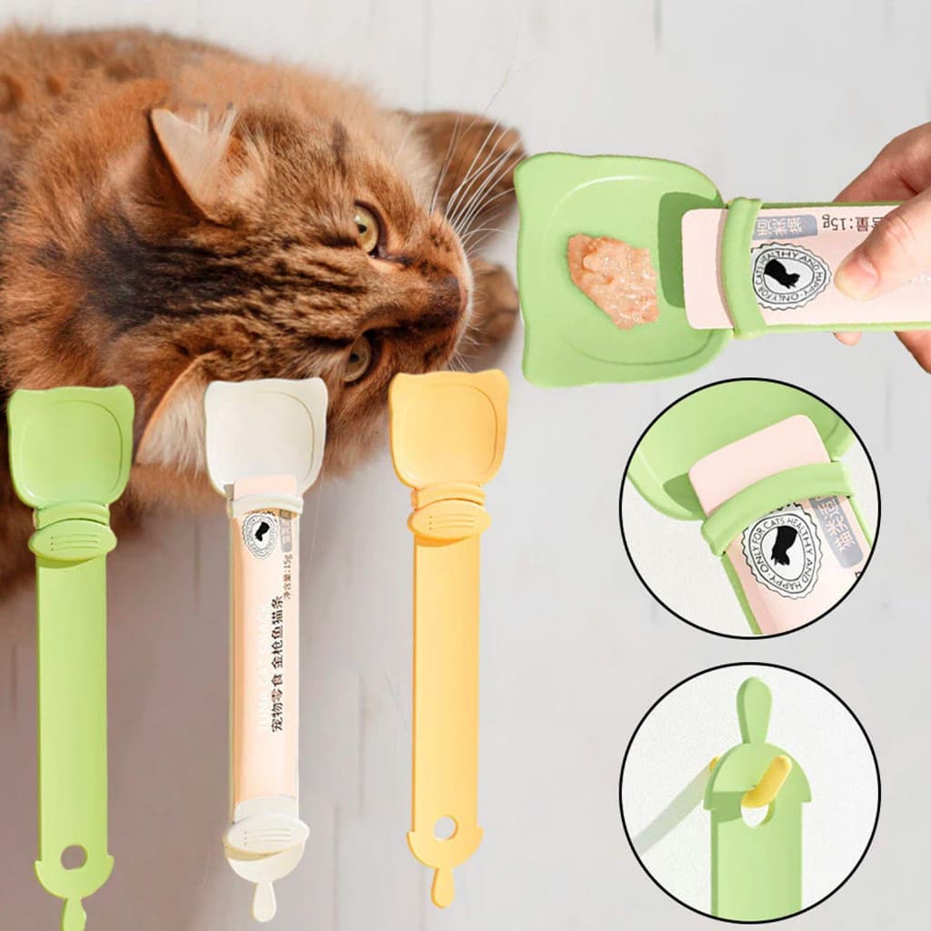 Colher Espremedora Sachê Gato Petisco Wanpy Churu