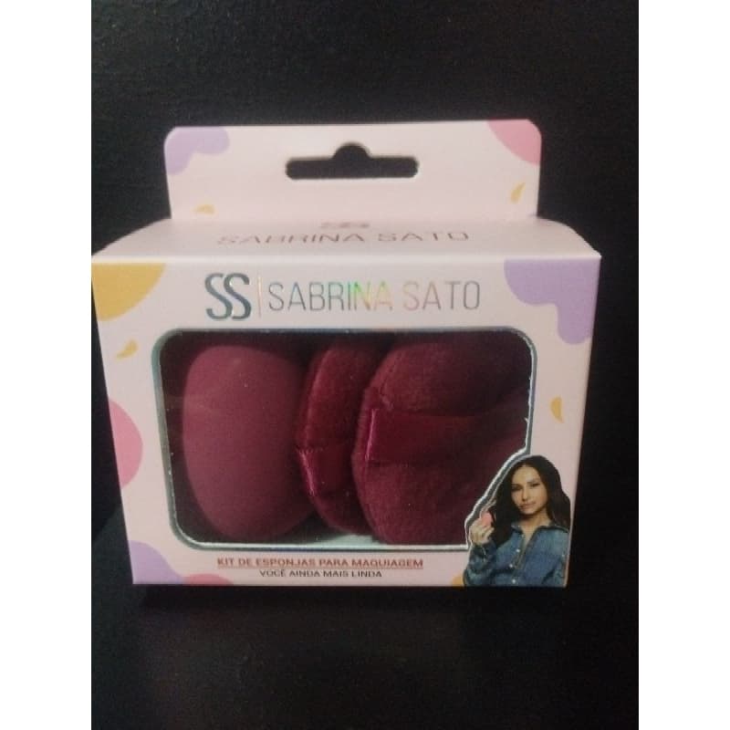 Kit esponja de maquiagem com 3 unidades
