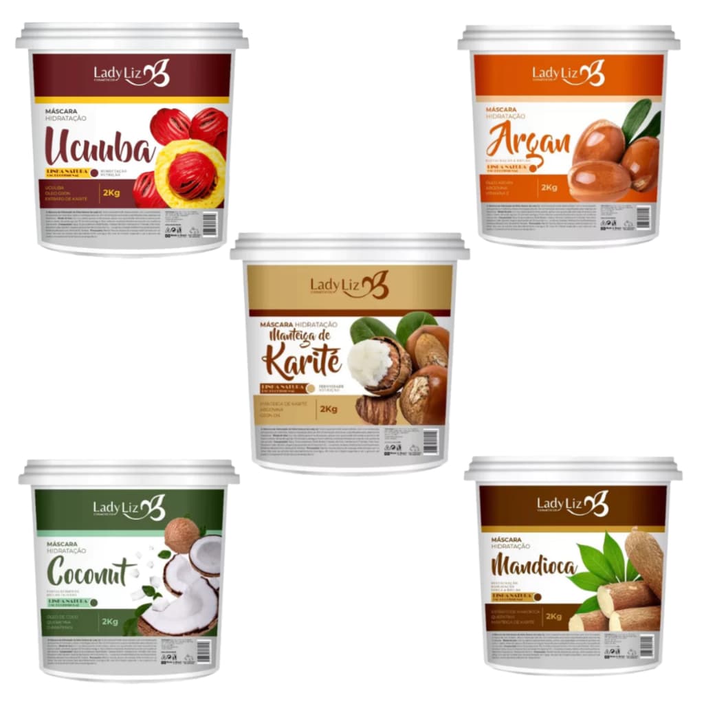 Máscara De Hidratação Profissional Brilho Intenso Maciez e Fortalece Lady Liz 2KG