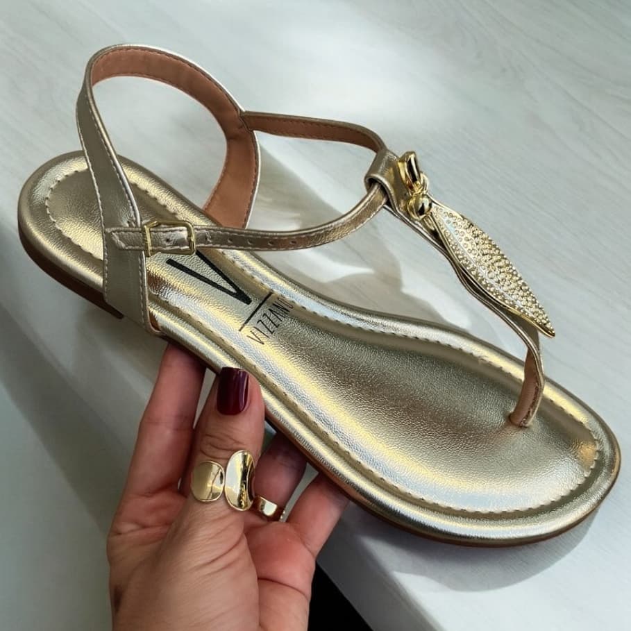Sand谩lia Feminina Rasteira Vizzano Original Rasteirinha Confort谩vel e Leve