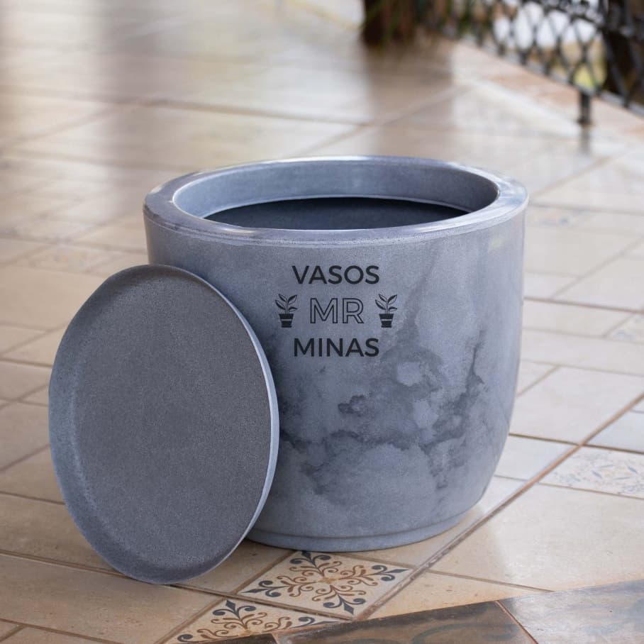 Vaso Redondo Bojo Marmorizado - Elegância, resistência e estilo para destacar valorizar suas plantas