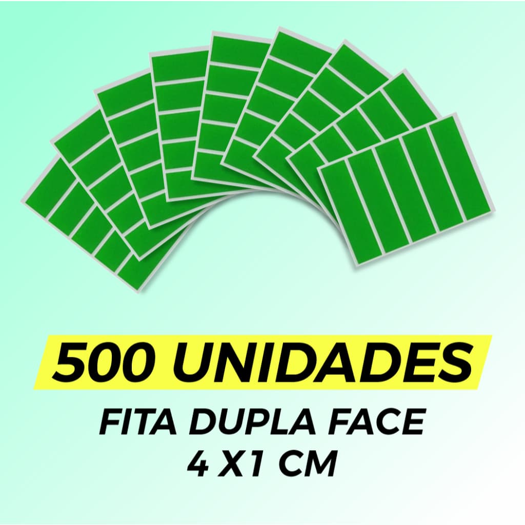 500 Unidades – Fita Dupla Face Acrílica Transparente Extra Forte 4x1cm - Envio Rápido