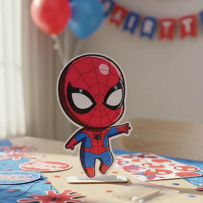Display Decorativo 20 Cm Super Heróis – Enfeite de Mesa para Festas Temáticas