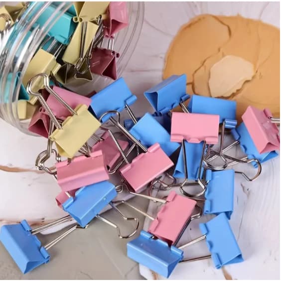 Grampo Prendedor / Clips De Papel Tipo Prendedor Cores Variadas 19mm 25mm