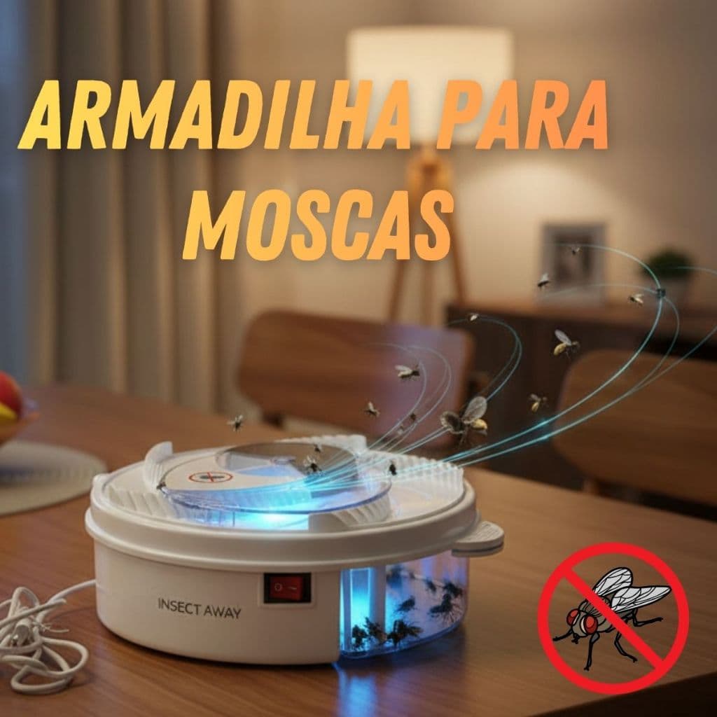 Armadilha Para Moscas Essencial Compacta 20cm Antimoscas Pratica Eficaz