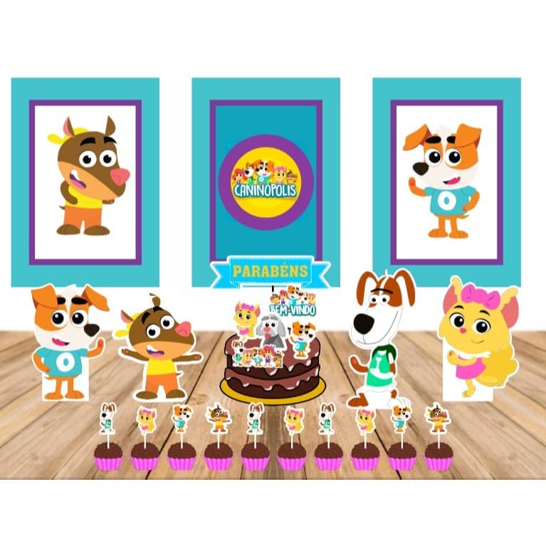 Kit Só um Bolinho - Canilópolis - Kit Festa em casa  - Aniversário, Mêsversário