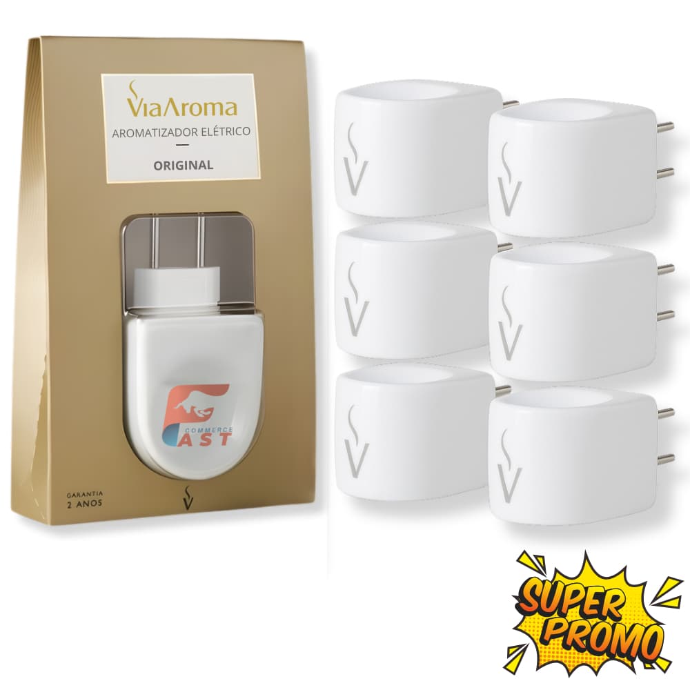 Kit Aromatizador Elétrico Porcelana Via Aroma Difusor de Ambientes Super Promo