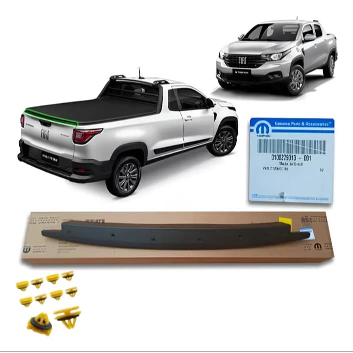 Moldura Friso Superior Tampa Traseira Nova Strada 2021 2022 2023 2024 Mopar 100279013 + presilhas