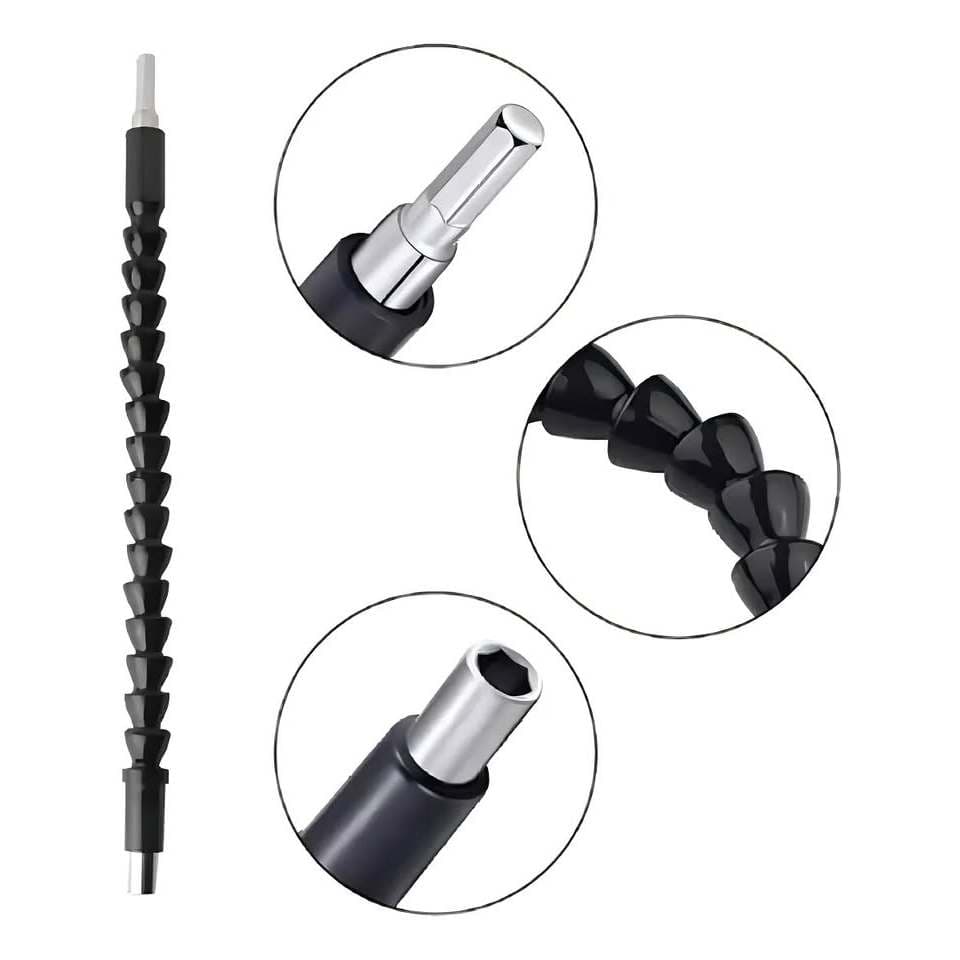 Extensor Flexível 24cm de Bits 1/4 pol para Parafusadeiras