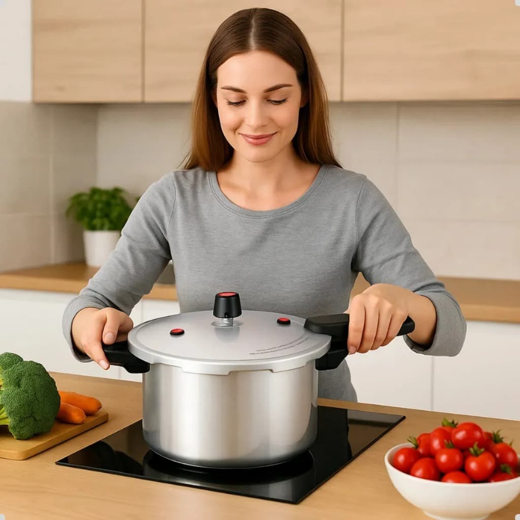 Panela Pressão 7 Litros Antiaderente Cozimento Rápido Feijão Carne Sopas Alimentos Segura