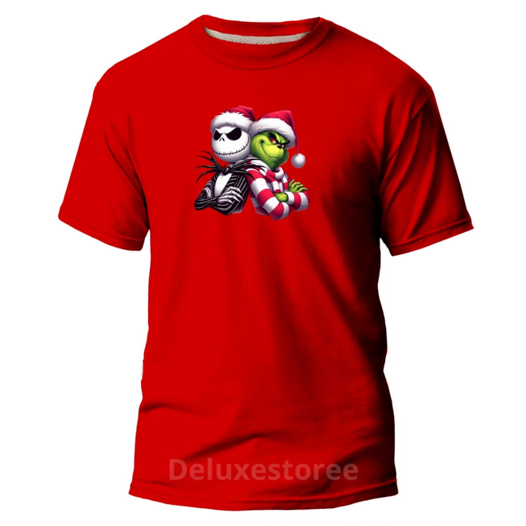 Camiseta Masculina Natal Monstros Camisa Algodão 30,1 Qualquer Ocasião Festa Caminhada Academia