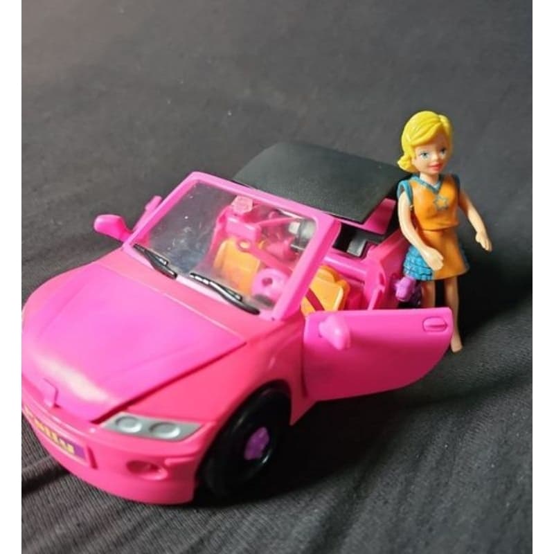 Boneca Polly Pocket antiga + carrinho + acessórios