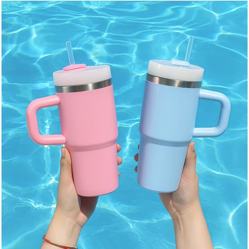 Copo Termico Isolado A Vácuo 20oz 600ml Garrafa Inoxidável Com Alça Portáti