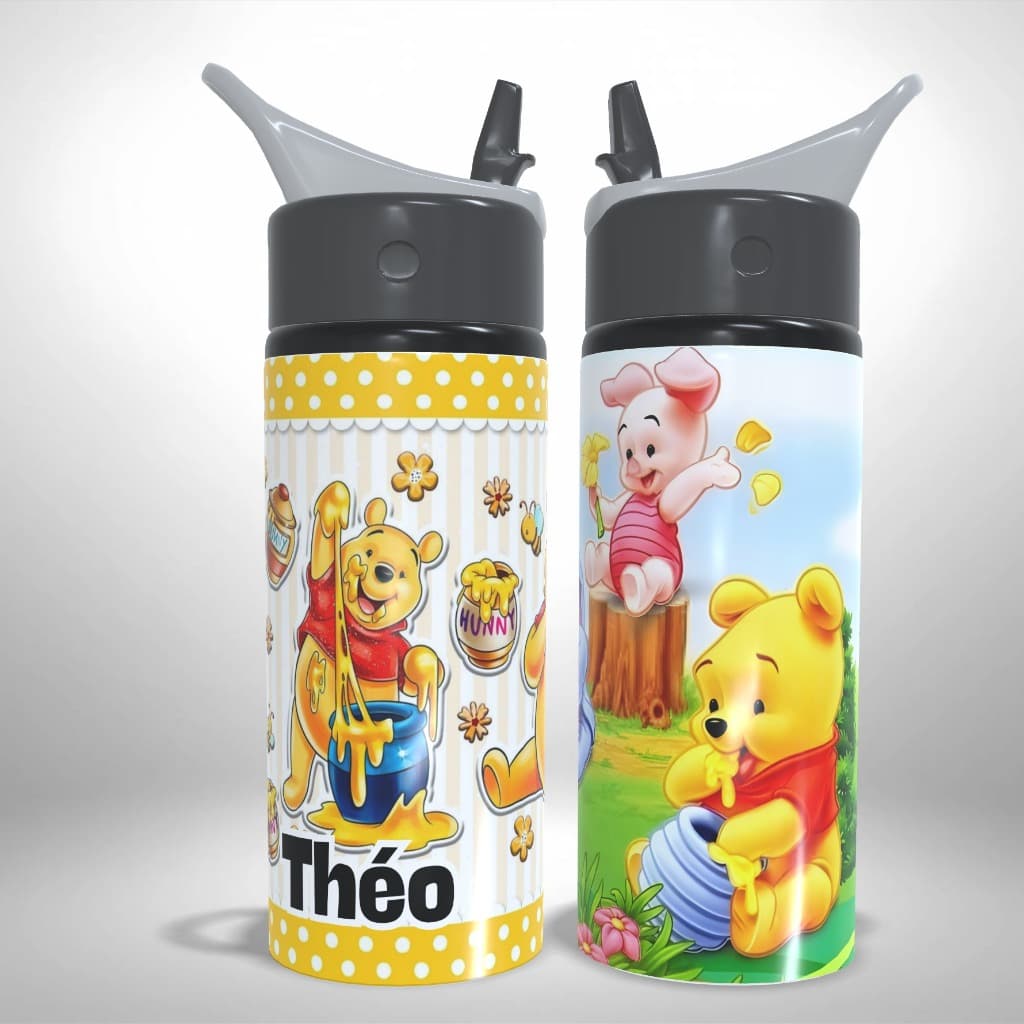 Garrafa Squeeze Alumínio Personalizado - Ursinho Pooh - Desenho - Infantil Escolar