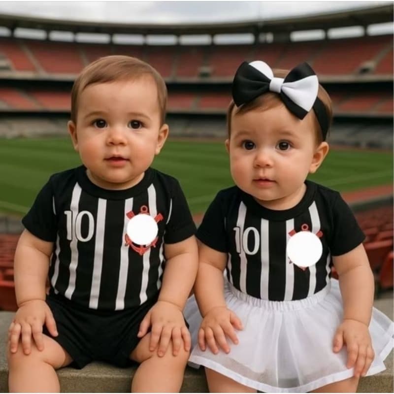 Body Bebê Do Timão Corinthians Fantasia Mesversário Ensaio Fotográfico Promoção Bory Corinthians Timão Meninas