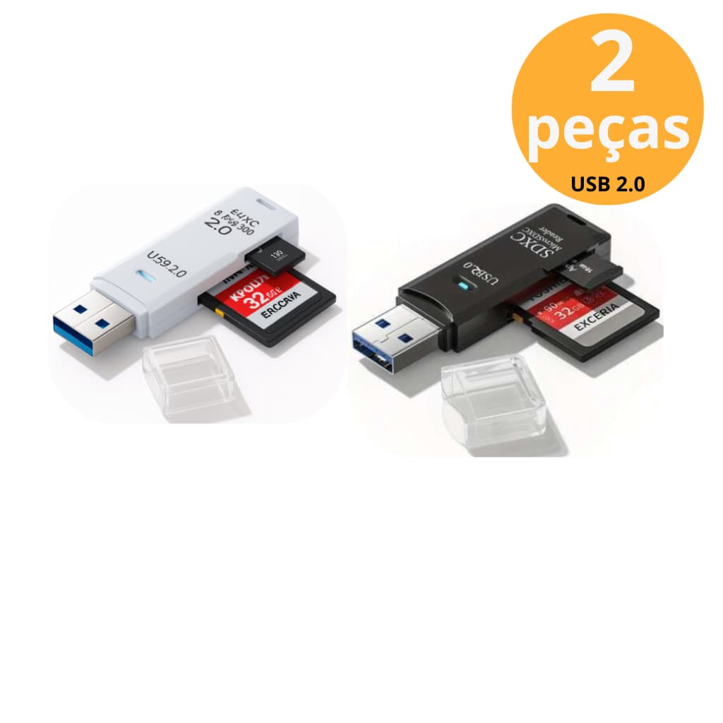 Leitor Adaptador USB 2.0 Micro SD SDXC 5Gbps Para Notebook PC TV cartão OTG