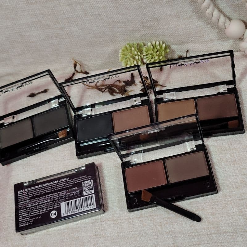 Paleta de Sobrancelhas Lua Neve/LN06014 Acabamento Profissional,Natural e Duradouro,Duocolor,Alta pigmentação,makeup
