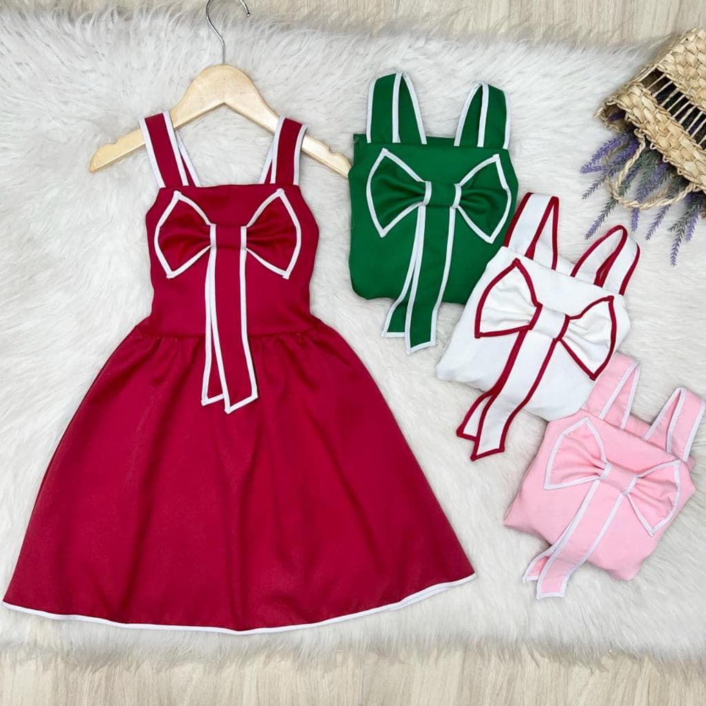 Vestido Laço Central Longo Para Meninas Elegantes Alfaiataria Bicoloor