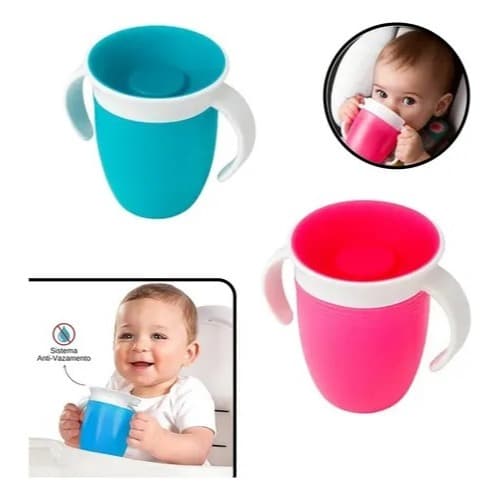 Copo Bebe Silicone Antivazamento Transição Infantil ,copo sem bico que não vaza!