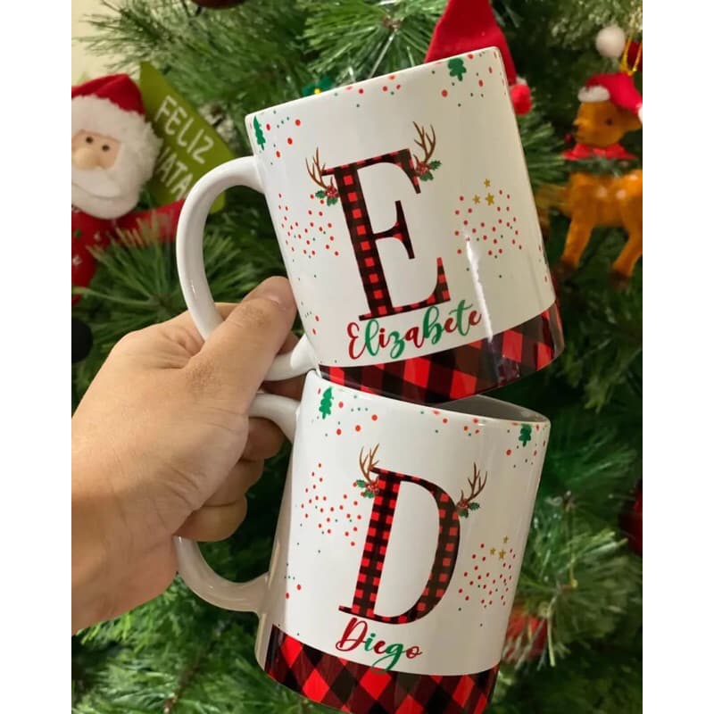Caneca personalizada de Natal com nome