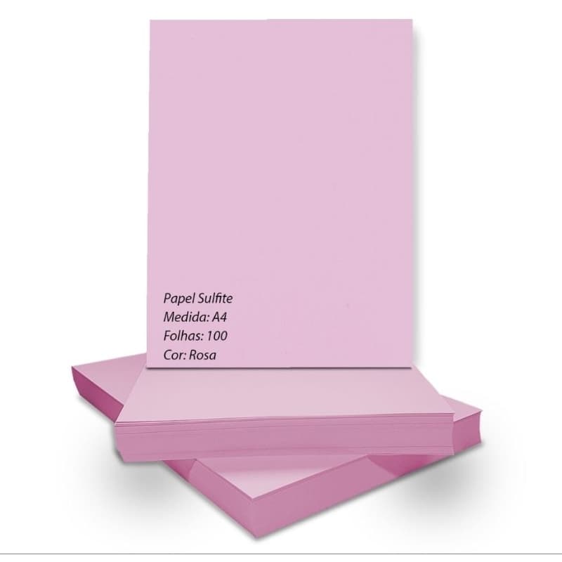 🌈 💗 Papel Sulfite Rosa A4 – 75g | Pacote com 100 Folhas