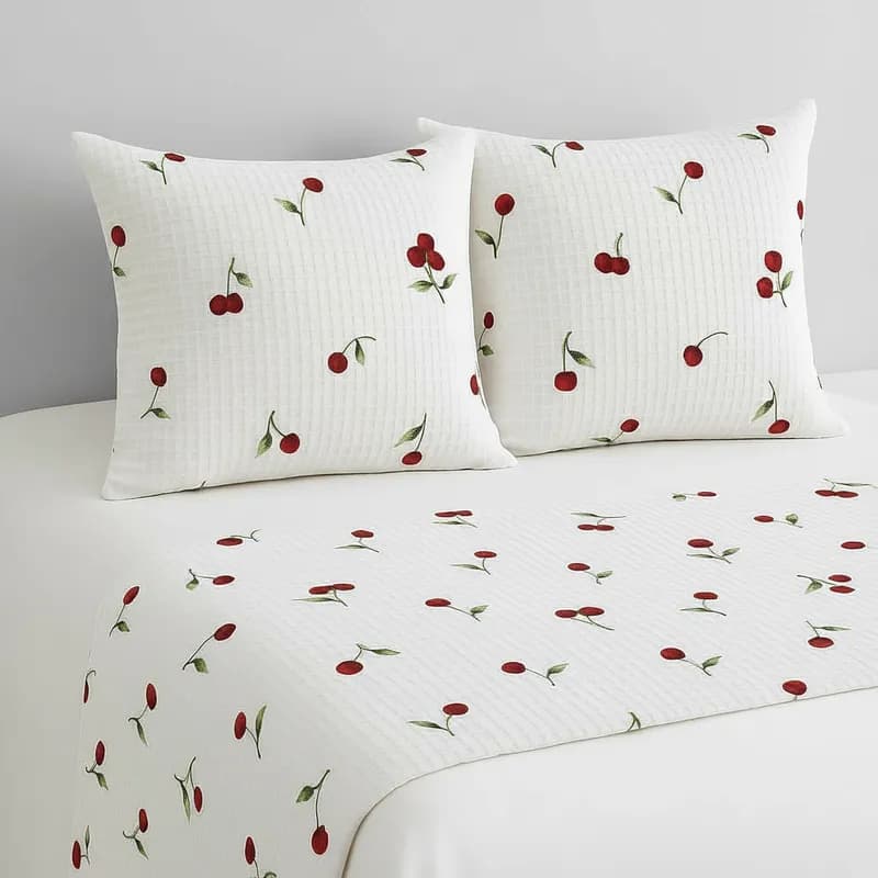 Peseira Piquet Favo Estampado Queen +2 Capas De Almofadas Cama Posta