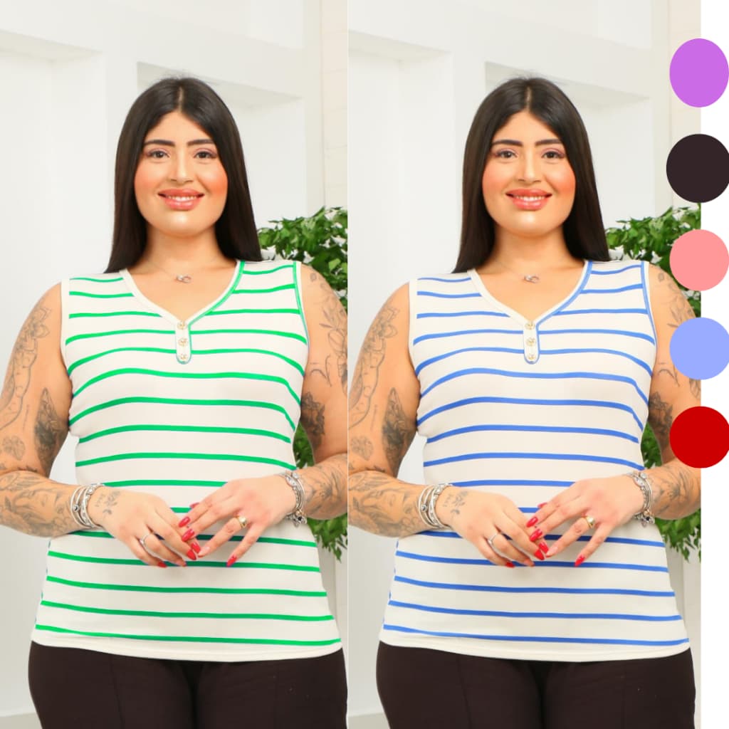 ⭐ Blusa Feminina Viscolycra Listrada GG – Conforto & Estilo