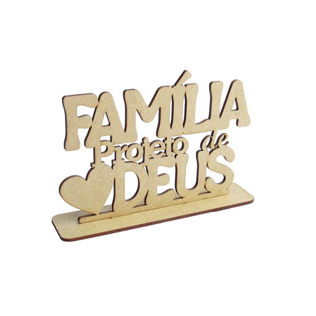 10 Lembrancinhas Família Projeto de Deus mdf Cru Centro Mesa