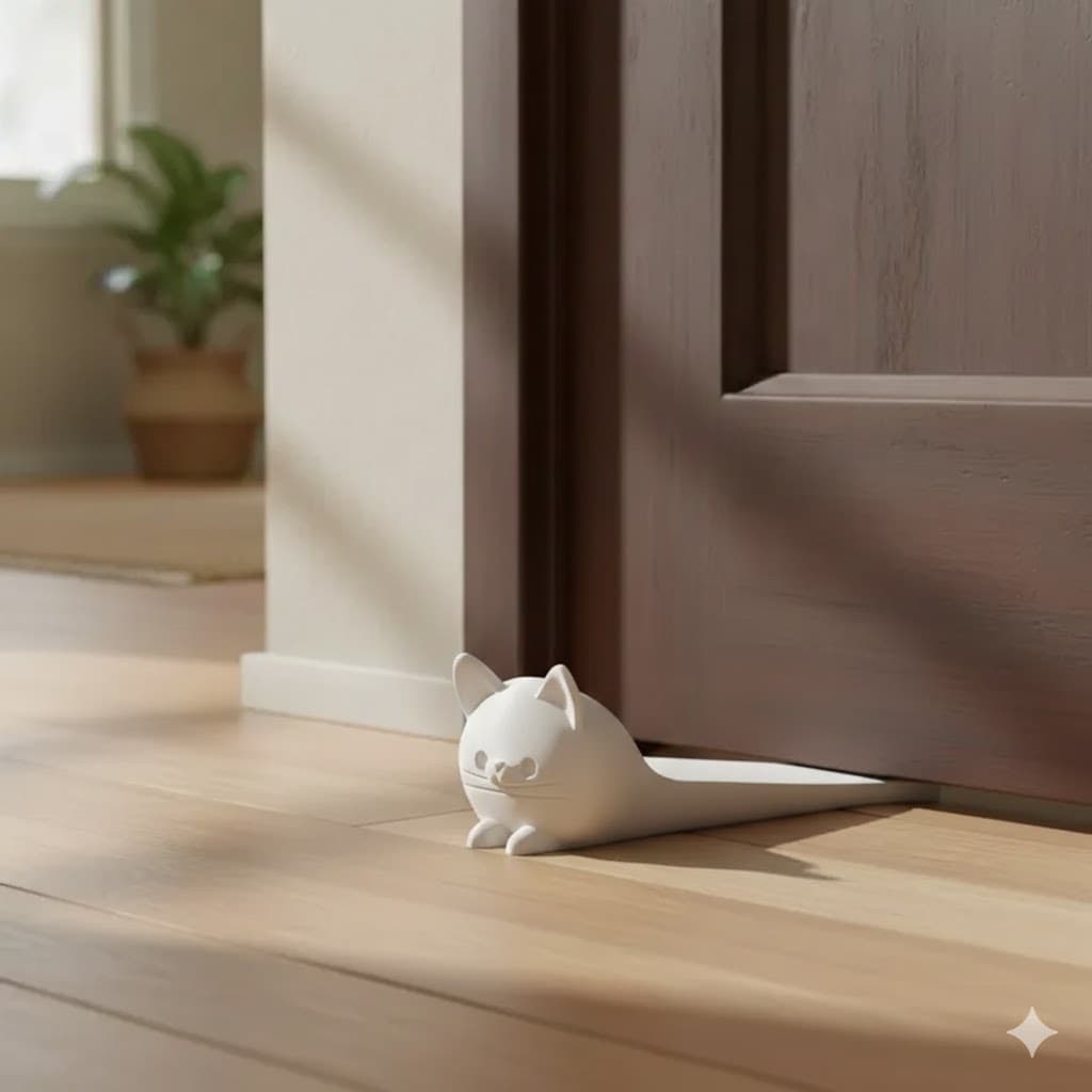 Trava Porta Gatinho Suporte Aparador Peso Trava Porta Cunha Calço Divertido
