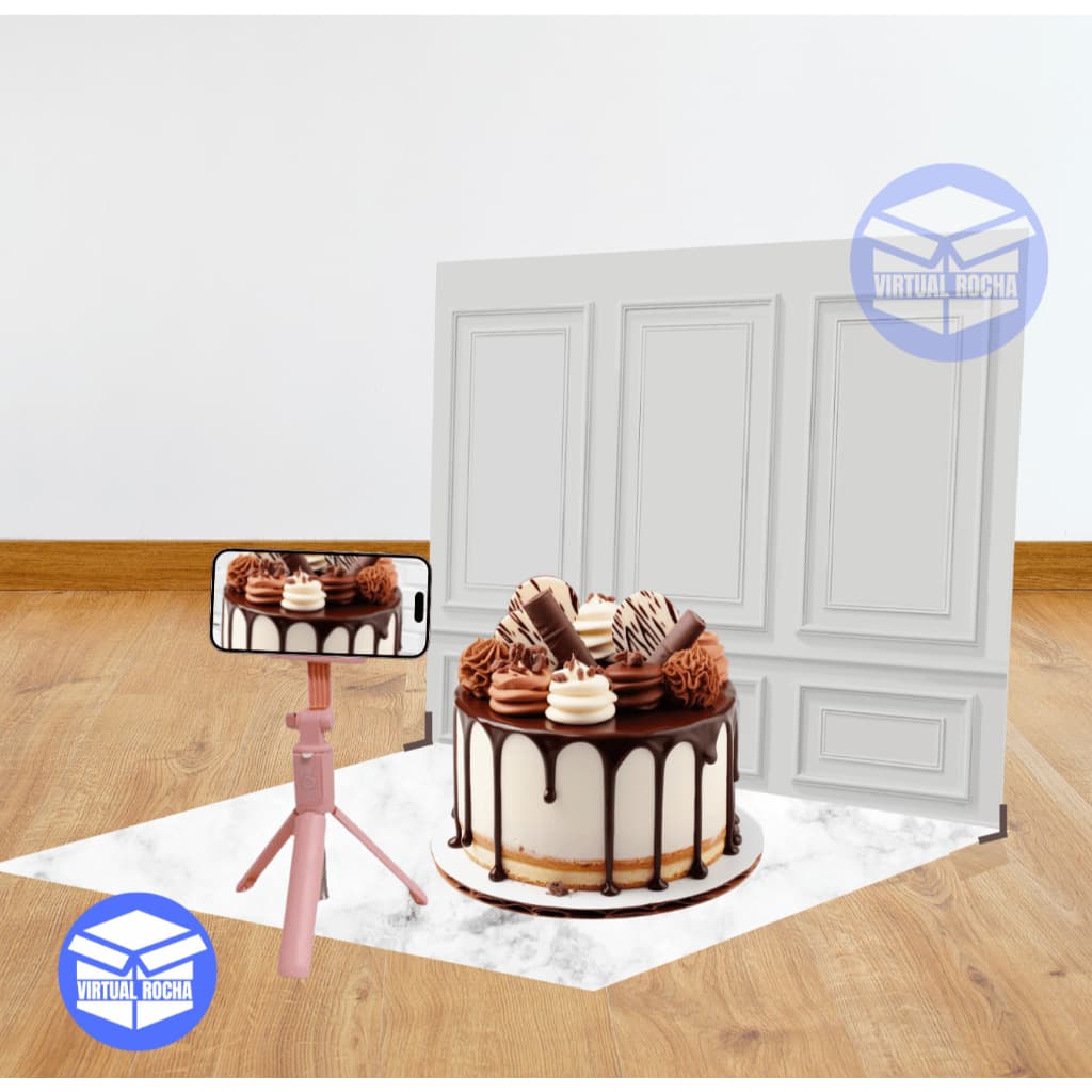 Fundo Fotográfico Cenário Mármore Branco com Parede Estilo Painel Elegante 2 Placas MDF