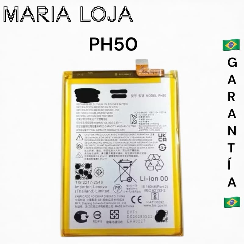 Bat-eria compatível, (PH50)nova e pronta para instalação. Produto desenvolvido para substituição do APARELHO