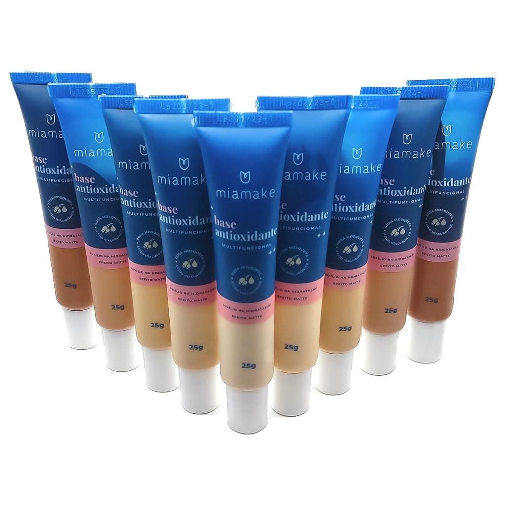 Base Líquida Antioxidante Multifuncional – MiaMake  - Alta Cobertura - Efeito Matte -  25G