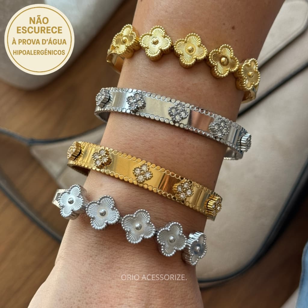 Braceletes Feminino Aço Inoxidáveis Hipoalergênicos À PROVA D’água Elegantes Luxuosos Para presente